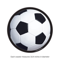 96 Pack Bulk Soccer Ball Coasters 8-Pack for Sports & Parties