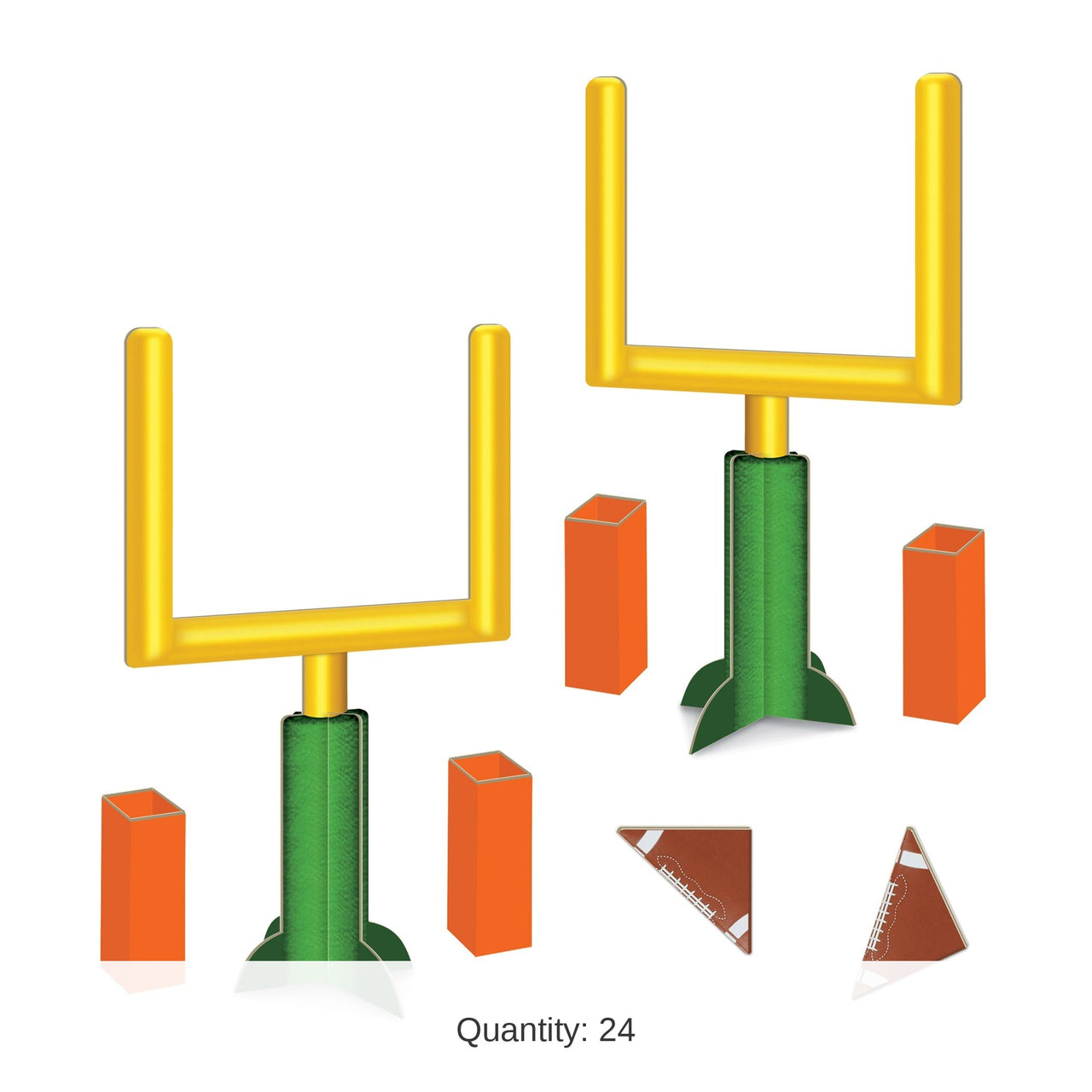 24 Pack Bulk 3D Football Goal Post Centerpieces 11 Inch
