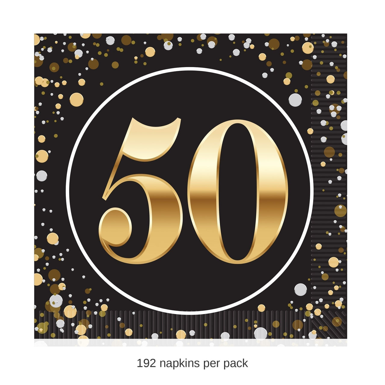 192 Pack Bulk 50th Birthday Lunch Napkins 2-Ply Party Supplies