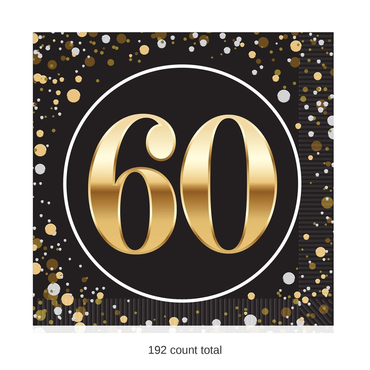 192 Pack Bulk 60th Birthday Luncheon Napkins 16 Ct, 2-Ply