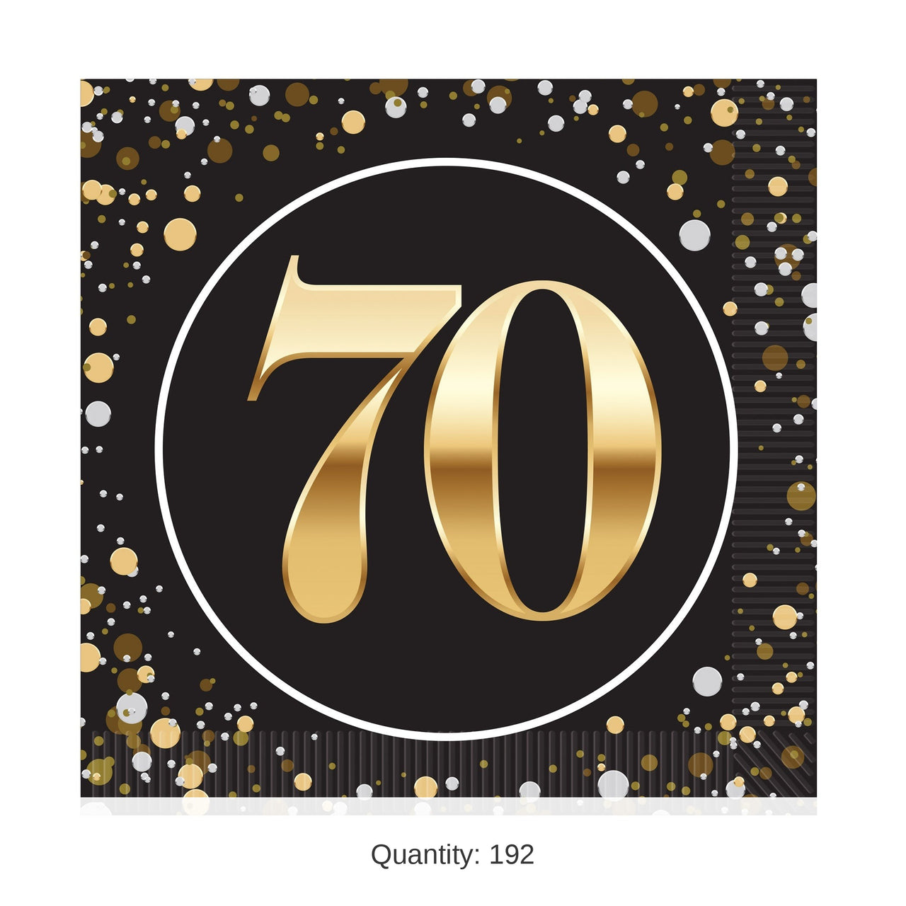 192 Pack Bulk 70th Birthday Luncheon Napkins 2-Ply Party Supplies