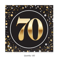 192 Pack Bulk 70th Birthday Luncheon Napkins 2-Ply Party Supplies