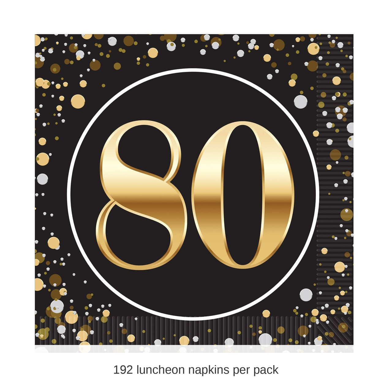 192 Pack Bulk 80th Birthday Luncheon Napkins 2-Ply Party Supplies