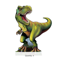 4 Pack Bulk T-Rex Dinosaur Stand-Up Prop 6 ft Tall Novelty Decoration