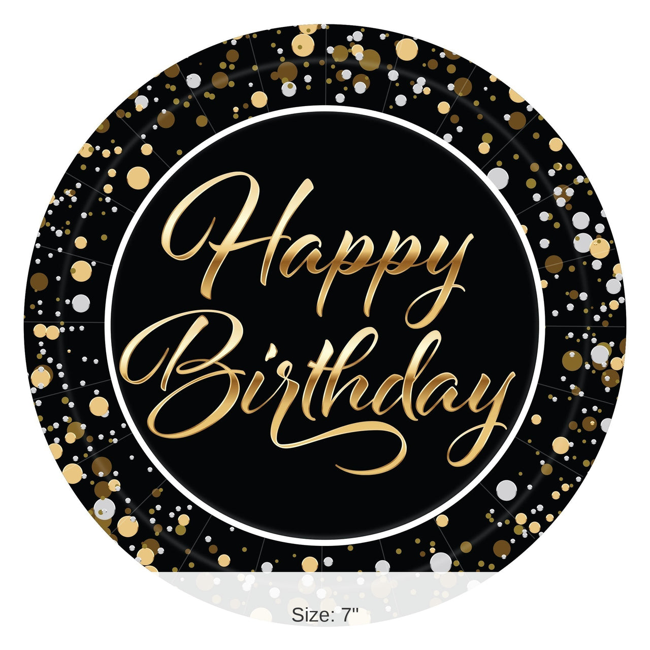96 Pack Bulk Happy Birthday Dessert Plates 7 inch