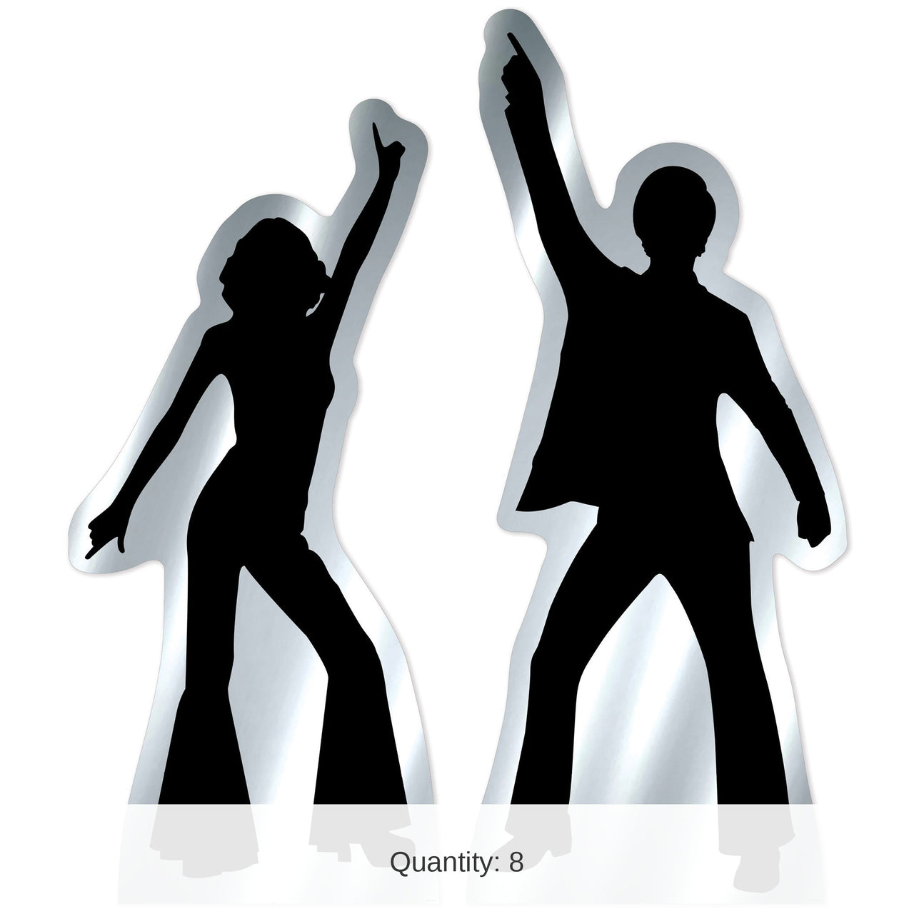 8 Pack Bulk Retro 70s Silhouette Stand-Ups Groovy Party Decor
