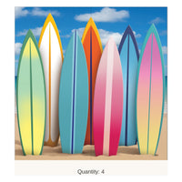 4 Pack Bulk Giant Surfboard Photo Prop Luau Party Decor (7ft x 6ft)