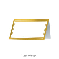 60 Pack Bulk Elegant White & Gold Border Place Cards
