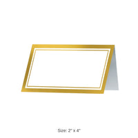 60 Pack Bulk Elegant White & Gold Border Place Cards