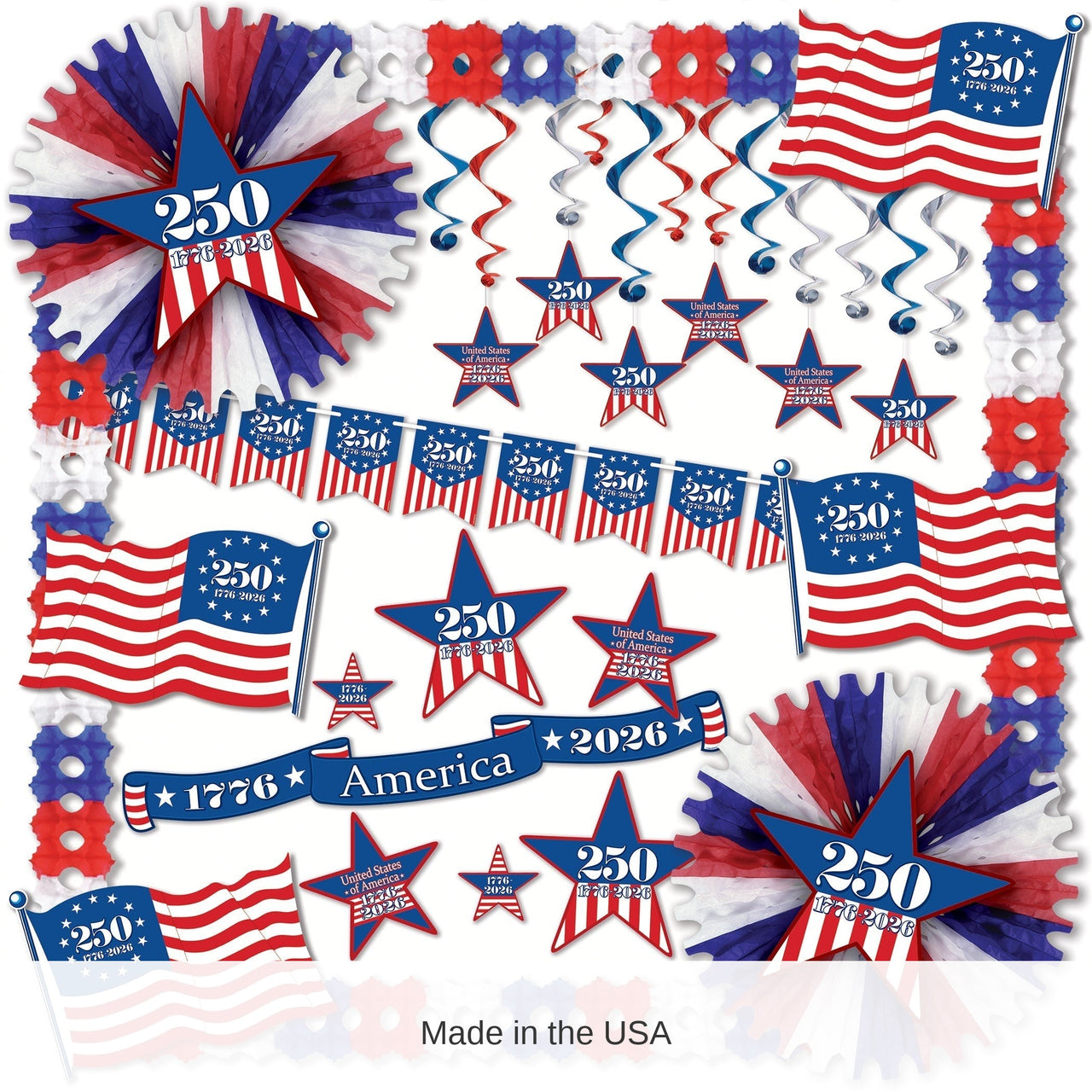 Semiquincentennial Patriotic Decorating Kit 30 Pieces