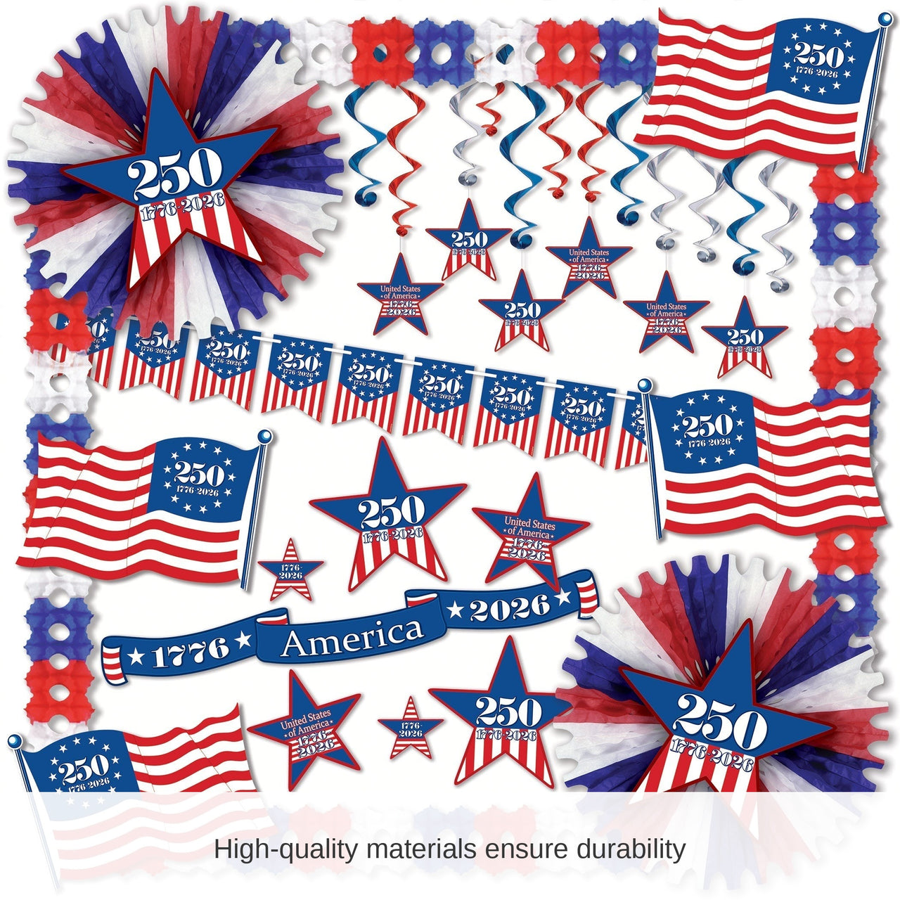 Semiquincentennial Patriotic Decorating Kit 30 Pieces