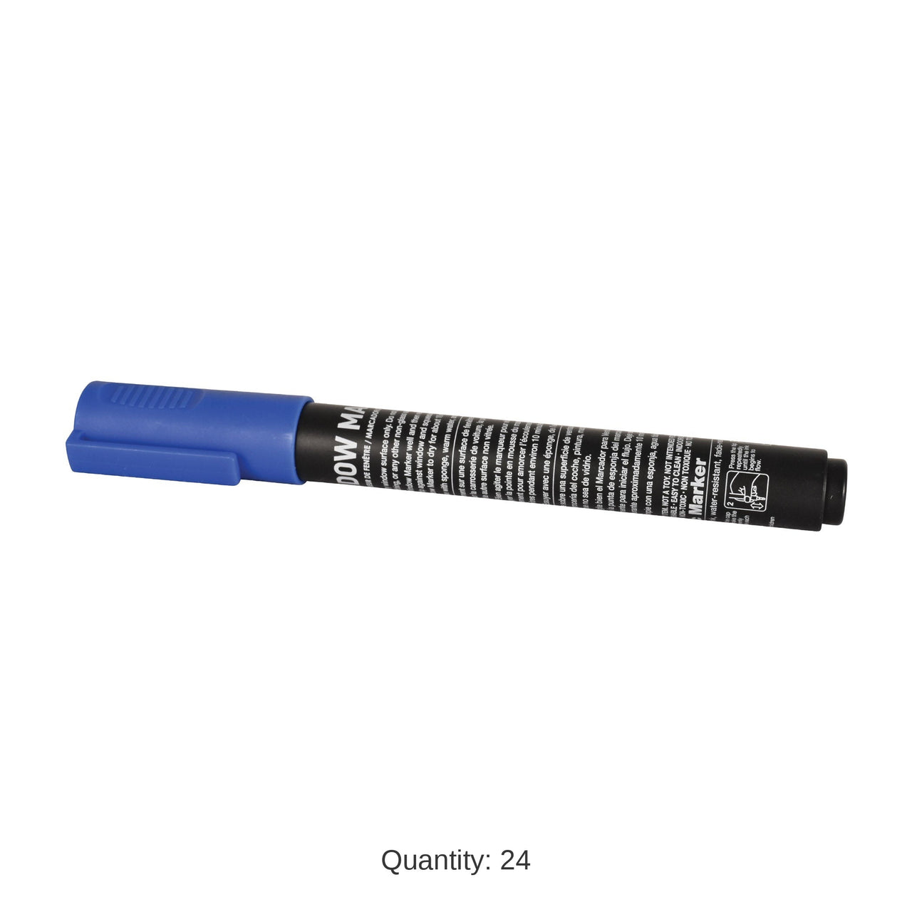 24 Pack Bulk Blue Washable Window Marker Indoor & Outdoor Use