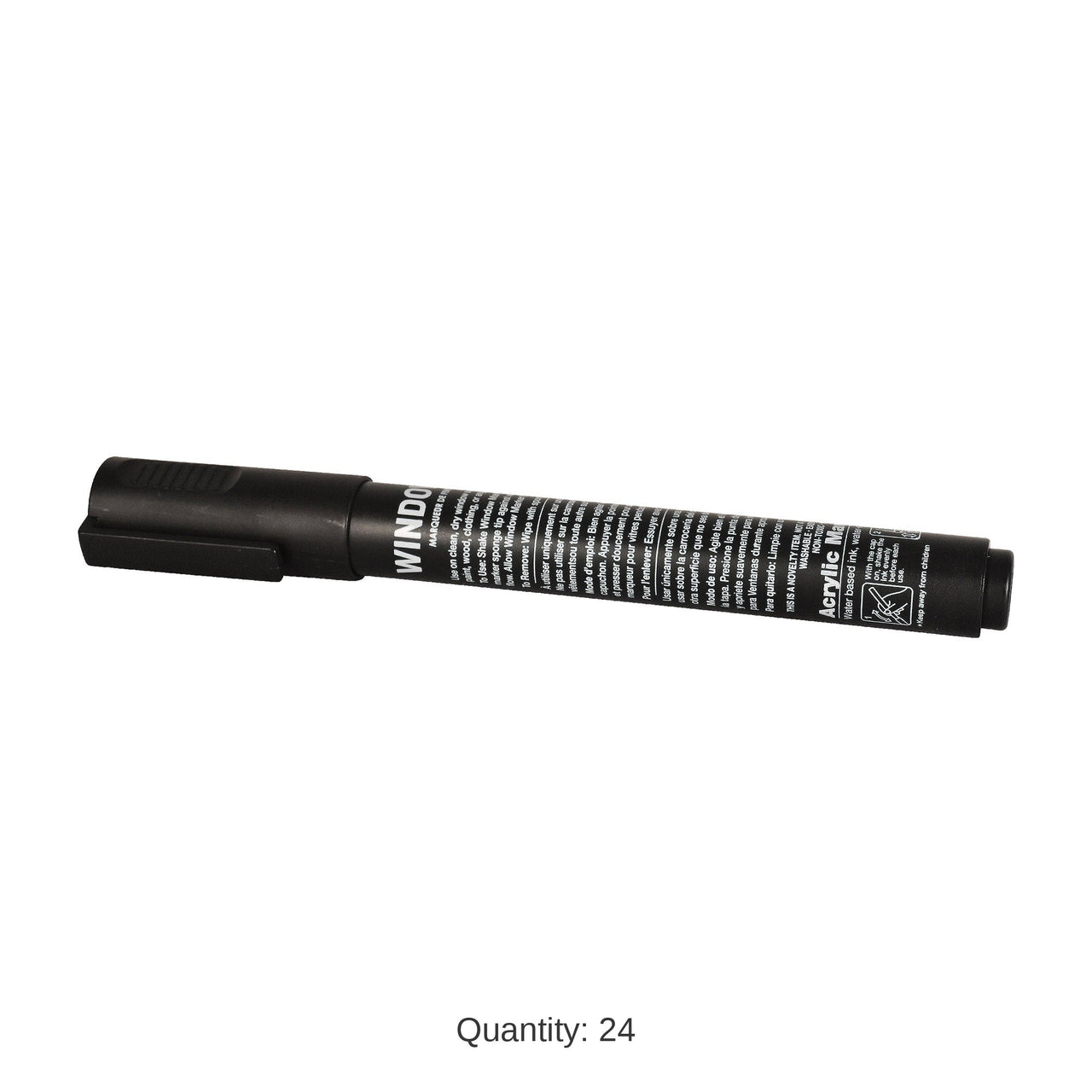 24 Pack Bulk Black Washable Window Marker Indoor & Outdoor Use