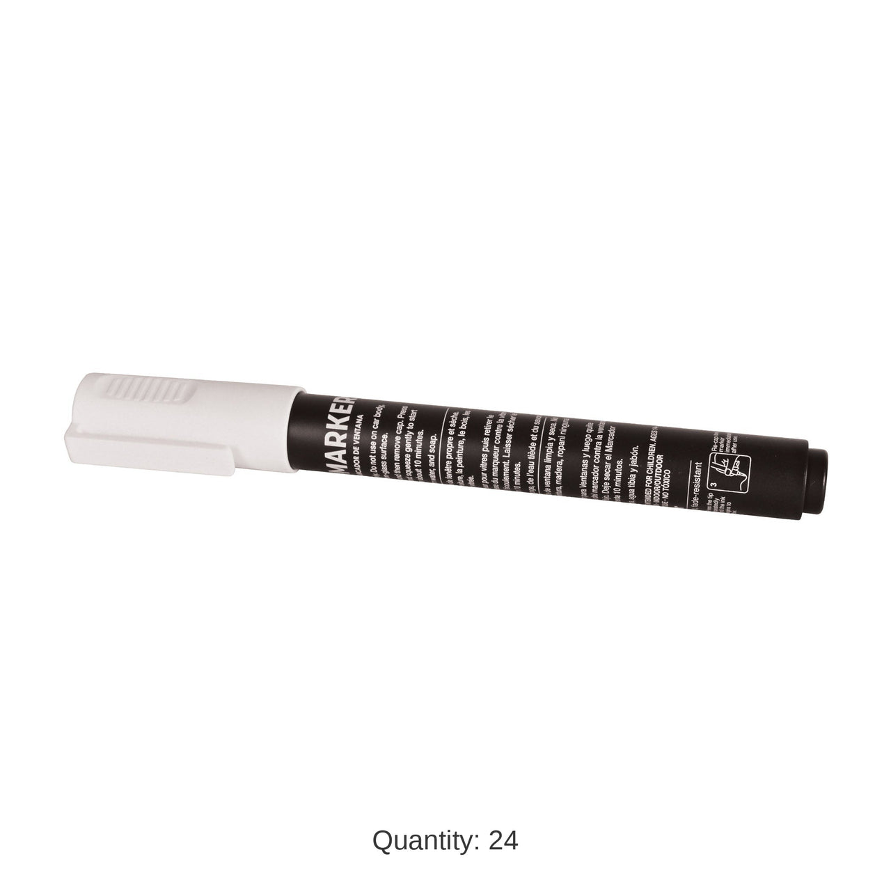 24 Pack Bulk Washable White Window Marker Indoor & Outdoor Use