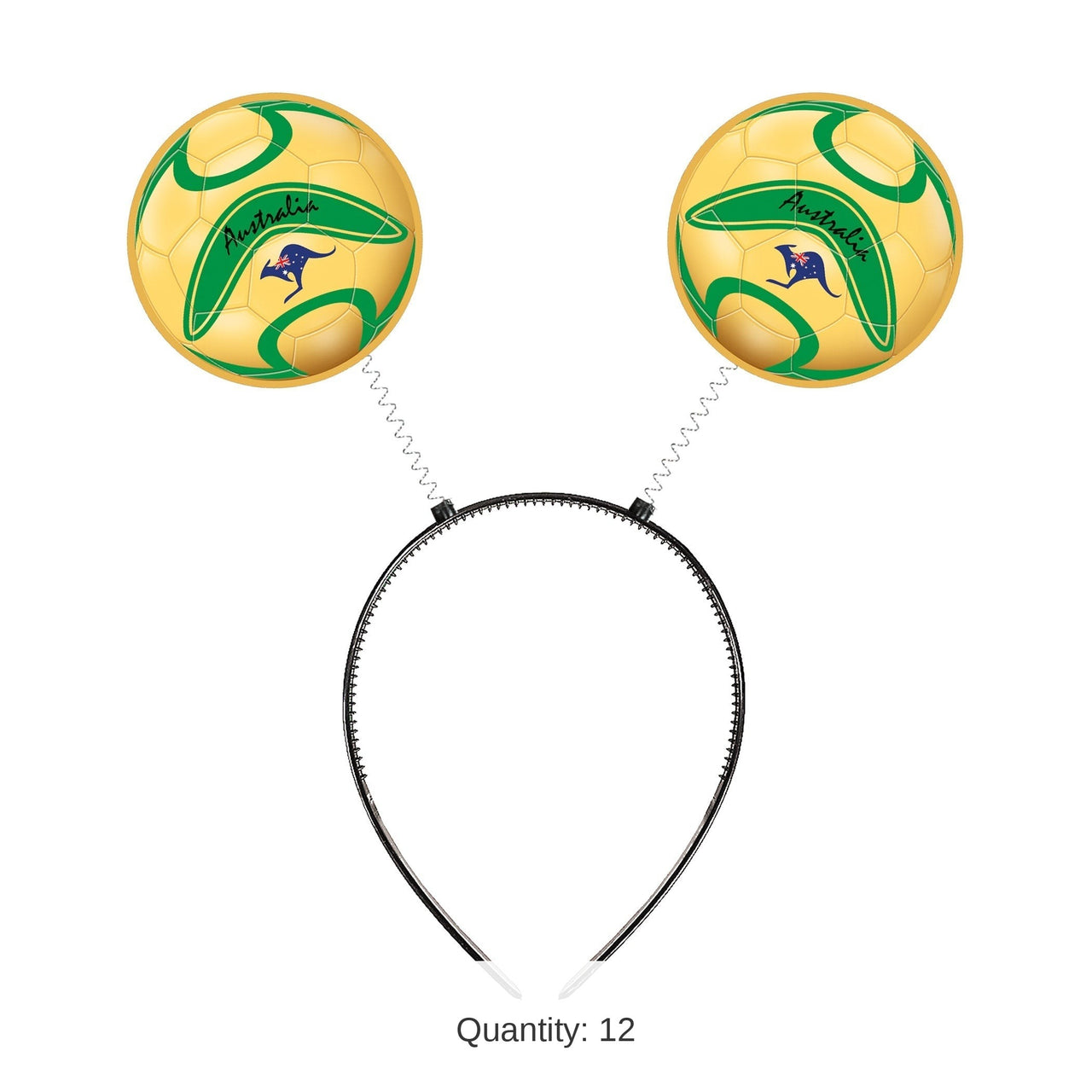 12 Pack Bulk Soccer Ball Boppers Headband Australia Theme