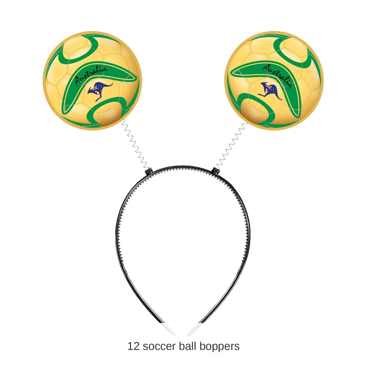 12 Pack Bulk Soccer Ball Boppers Headband Australia Theme