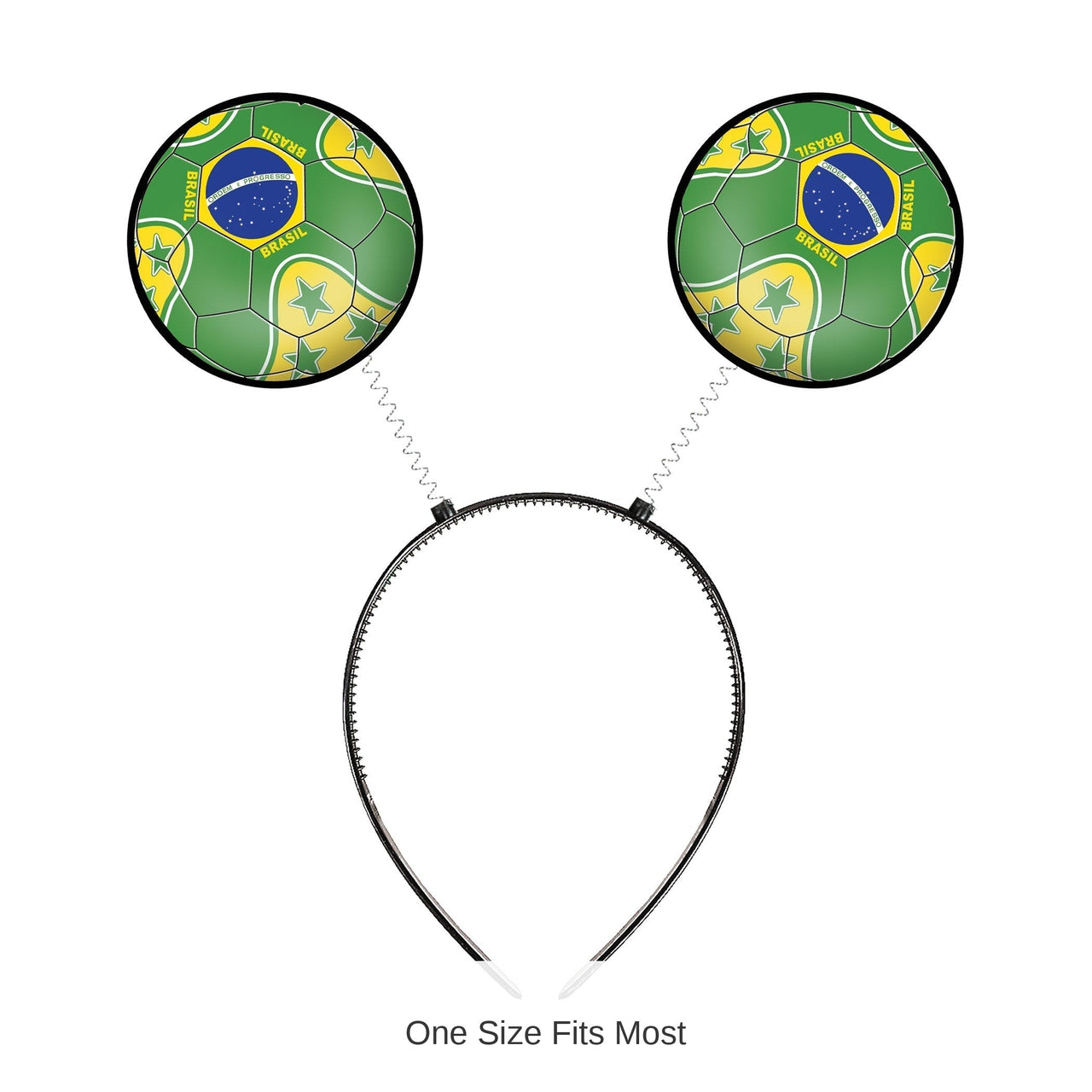12 Pack Bulk Brasil Soccer Boppers Headband Game Day Fan Accessory