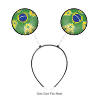 12 Pack Bulk Brasil Soccer Boppers Headband Game Day Fan Accessory