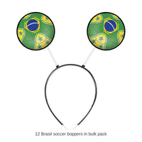 12 Pack Bulk Brasil Soccer Boppers Headband Game Day Fan Accessory