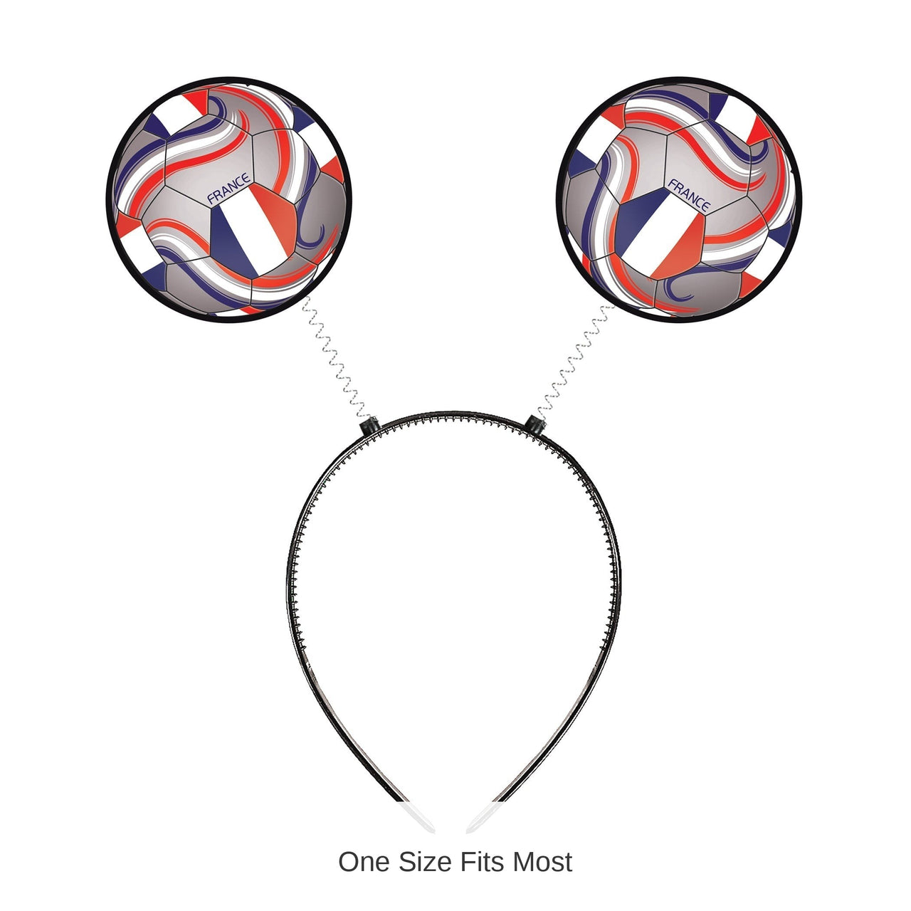12 Pack Bulk France Boppers Headband Soccer & Sports Theme Accessory