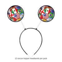 12 Pack Bulk Soccer Boppers Headband International Sports Fan Accessory
