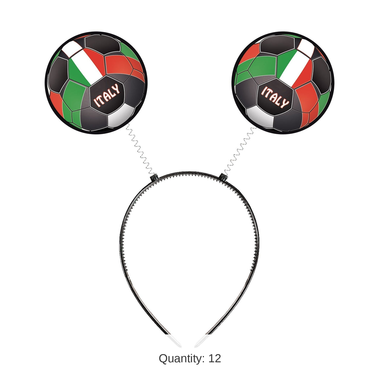 12 Pack Bulk Italy Flag Boppers Headband Soccer & Sports Fan Accessory