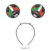 12 Pack Bulk Italy Flag Boppers Headband Soccer & Sports Fan Accessory