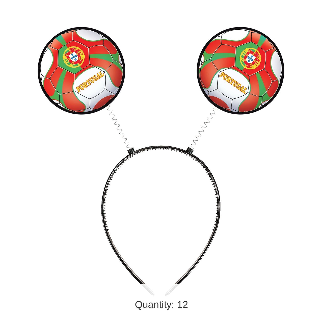12 Pack Bulk Portugal Soccer Boppers Headband Sports Fan Accessory