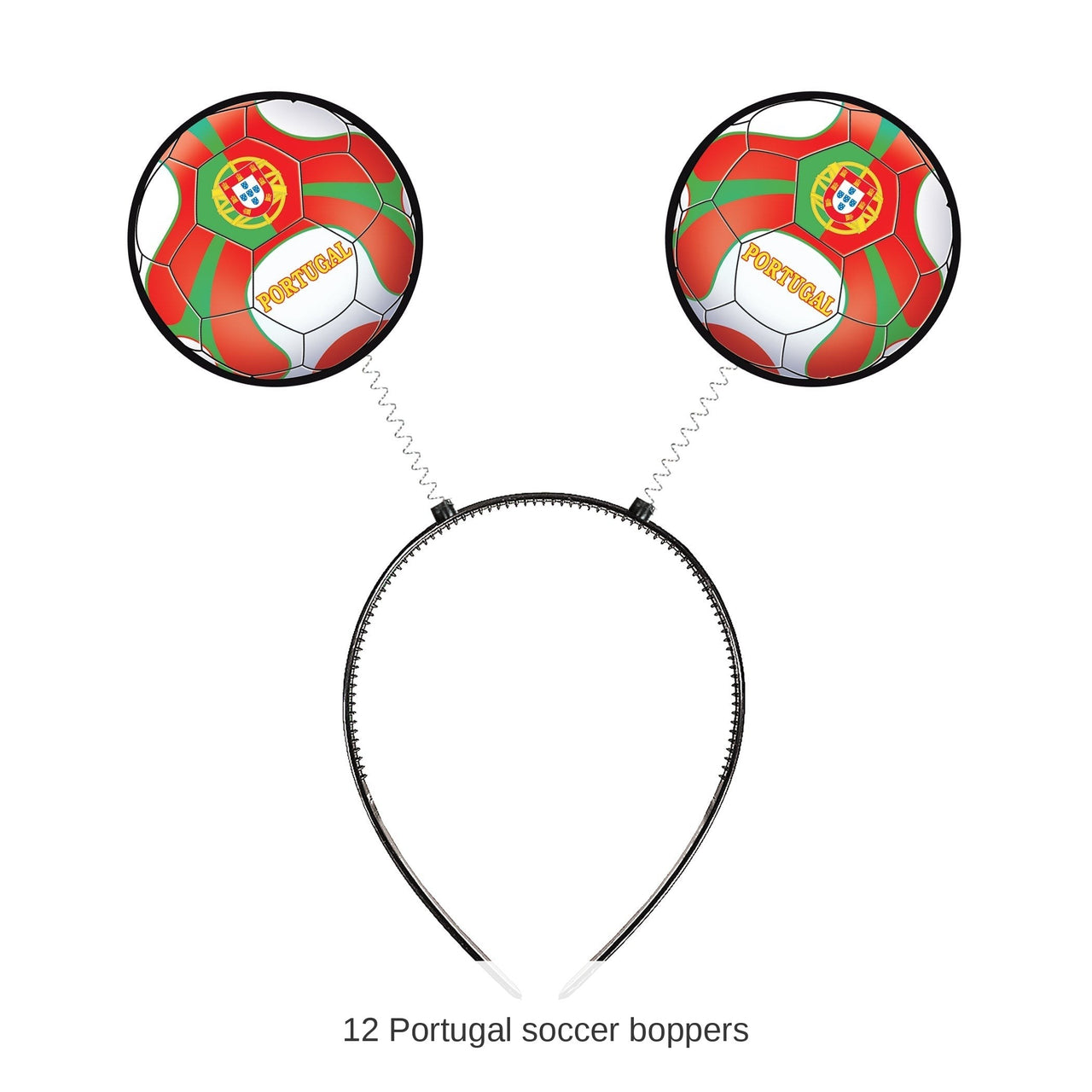 12 Pack Bulk Portugal Soccer Boppers Headband Sports Fan Accessory
