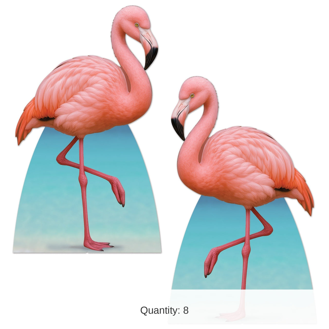 8 Pack Bulk Flamingo Stand-Ups Luau Party Decor