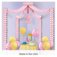 6 Pack Bulk Pink 1st Birthday Party Canopy