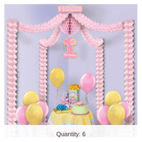 6 Pack Bulk Pink 1st Birthday Party Canopy