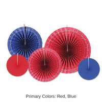 60 Piece Bulk Bandana Accordion Party Paper Fans