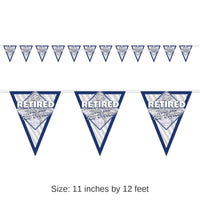 12 Pack Bulk Retired Now The Fun Begins! Party Pennant Banner