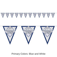 12 Pack Bulk Retired Now The Fun Begins! Party Pennant Banner