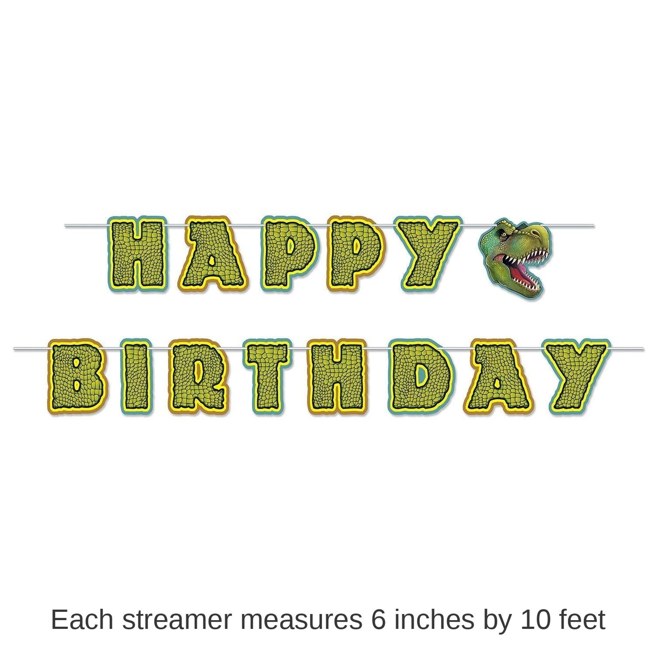 12 Pack Bulk Birthday Dinosaur Party Streamer