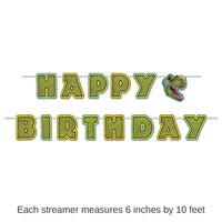 12 Pack Bulk Birthday Dinosaur Party Streamer
