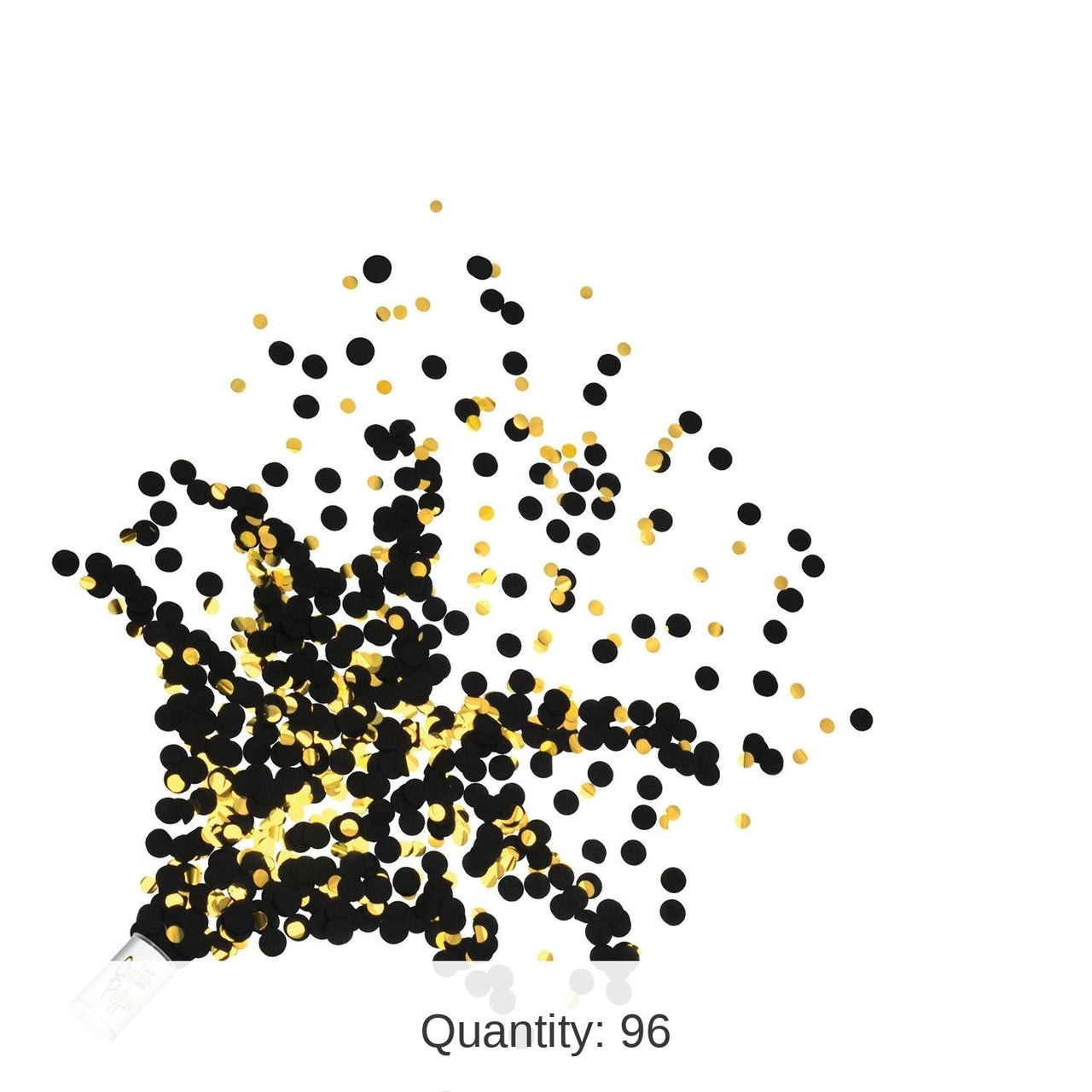 96 Pack Bulk Push Up Confetti Party Poppers - black/gold