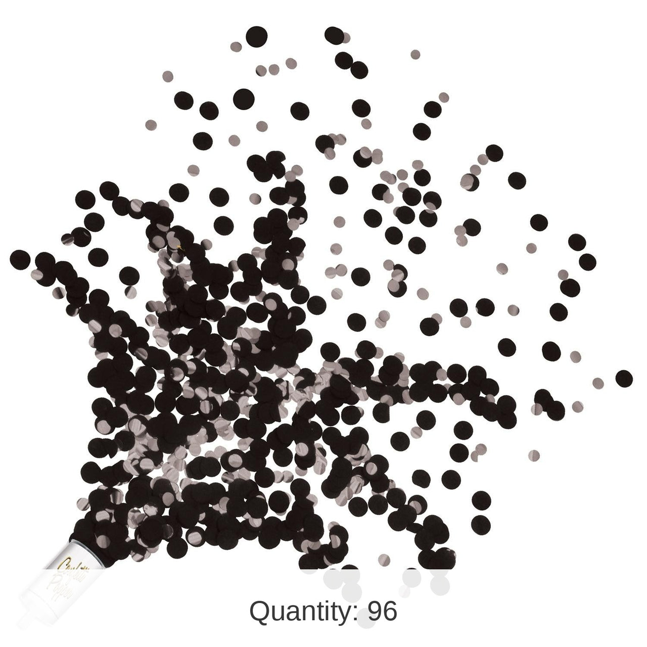 96 Pack Bulk Push Up Confetti Party Poppers - black/silver
