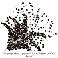 96 Pack Bulk Push Up Confetti Party Poppers - black/silver