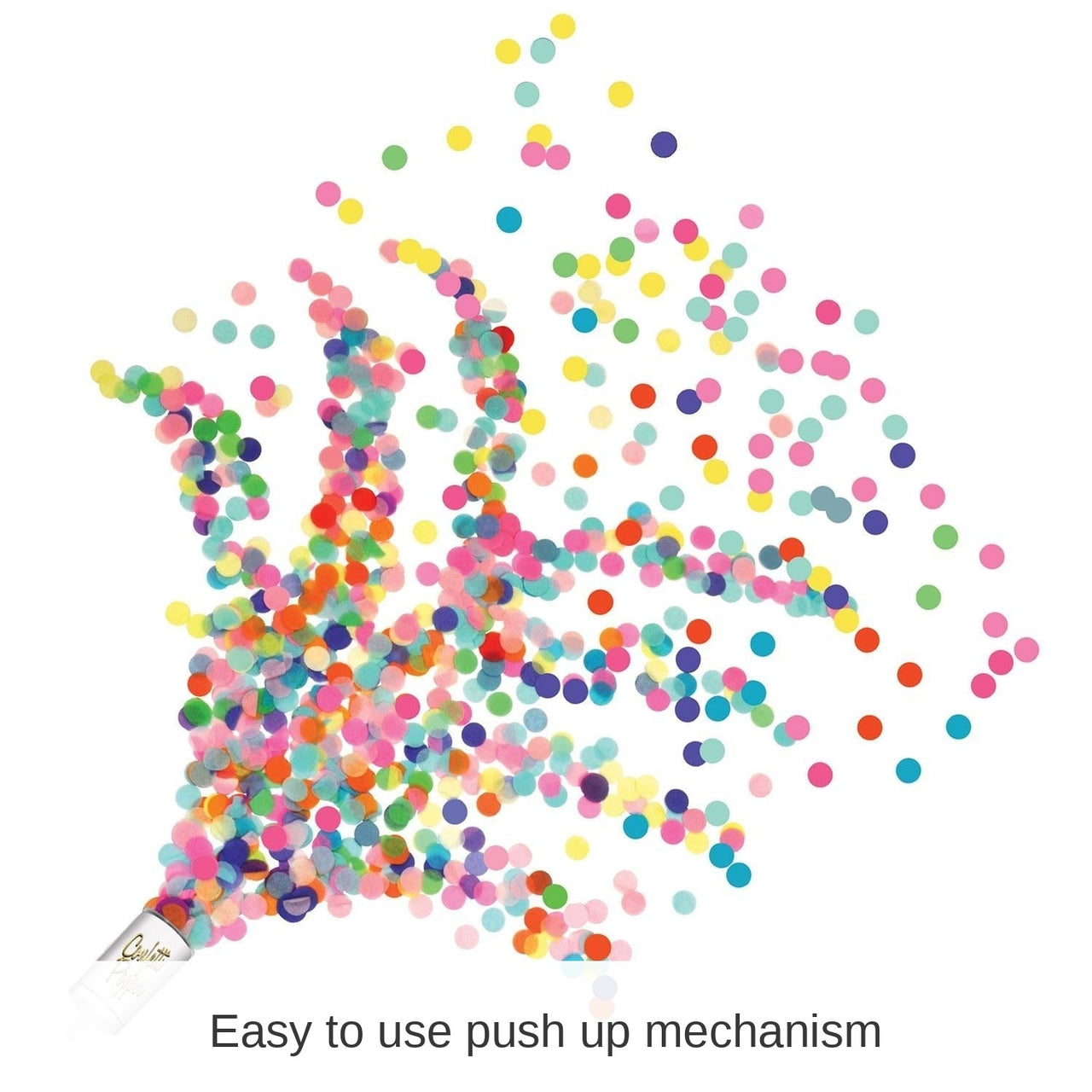 96 Pack Bulk Push Up Confetti Poppers - multi-color