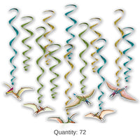 72 Pack Bulk Dinosaur Party Whirls