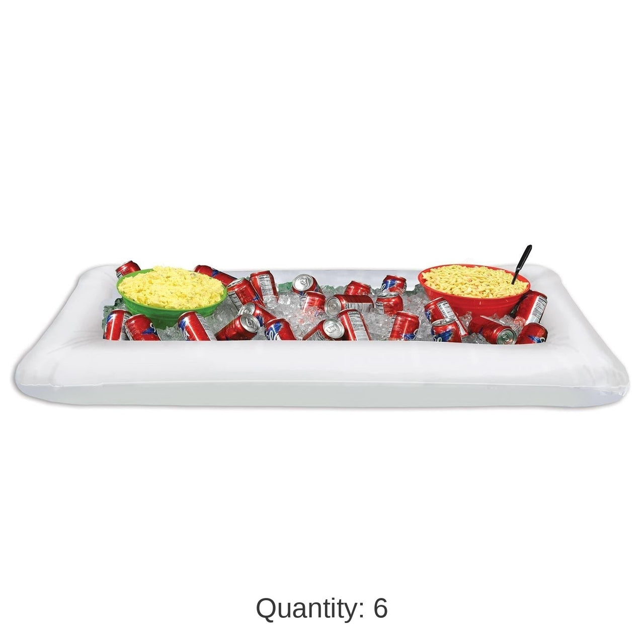 6 Pack Bulk Party Inflatable White Buffet Cooler