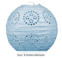 18 Pack Bulk Party Lace Paper Lanterns Light blue