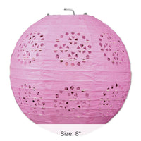18 Pack Bulk Party Lace Paper Lanterns pink