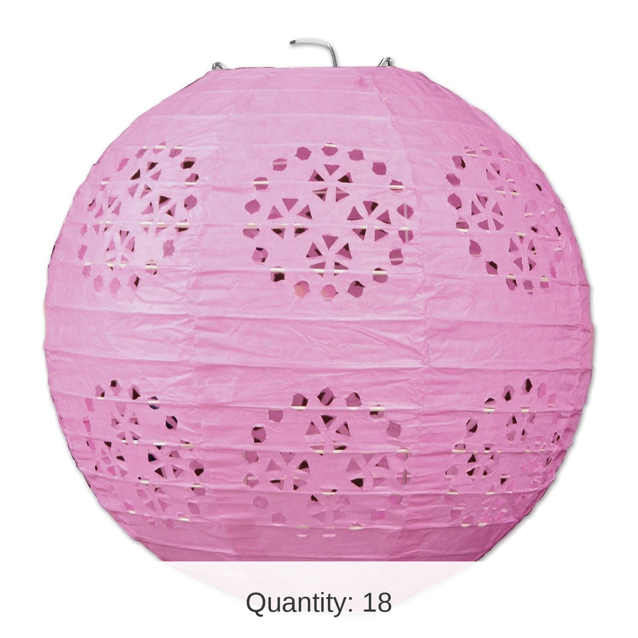 18 Pack Bulk Party Lace Paper Lanterns pink