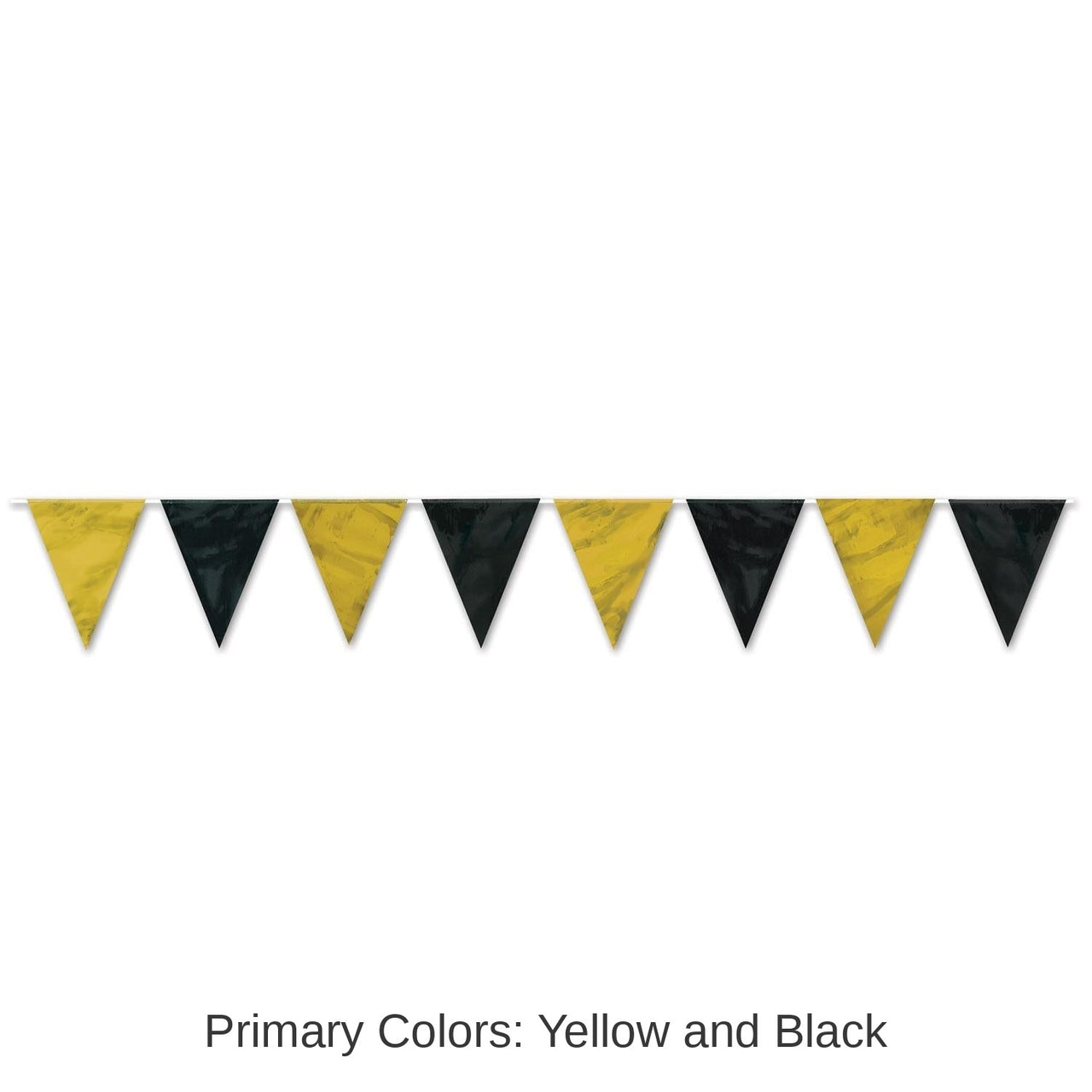12 Pack Bulk Black/Gold Party Pennant Banner