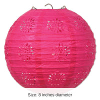 18 Pack Bulk Party Lace Paper Lanterns cerise