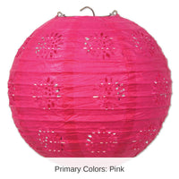 18 Pack Bulk Party Lace Paper Lanterns cerise