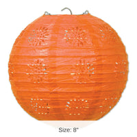 18 Pack Bulk Party Lace Paper Lanterns orange